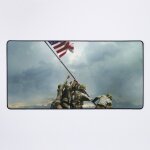 Grand tapis de souris gaming pour bureau marines amricains hissant le drapeau amricain sur le mont ...