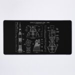 Grand tapis de souris gaming pour bureau programme apollo (1961 - 1975) pochoir blanc - sans fond 75x40cm ... Grand tapis de souris gaming pour bureau programme apollo (1961 - 1975) pochoir blanc - sans fond 75x40cm ...