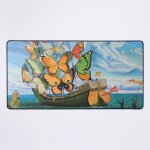 Grand tapis de souris gaming pour bureau salvador dali / bateau aux voiles de papillons / toile / art ...