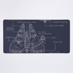 Grand tapis de souris gaming pour bureau schmas du navire 75x40cm antidrapante clavi