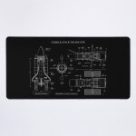Grand tapis de souris gaming pour bureau tlescope spatial hubble (pochoir blanc - sans arrire - plan) ...
