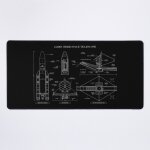 Grand tapis de souris gaming pour bureau tlescope spatial james webb (pochoir blanc - sans arrire - ...