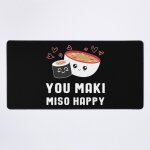 Grand tapis de souris gaming pour bureau you maki miso happy - jeu de mots sur la cuisine japonaise 75x40cm ... Grand tapis de souris gaming pour bureau you maki miso happy - jeu de mots sur la cuisine japonaise 75x40cm ...