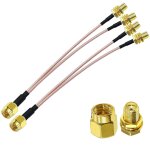 Gueb - 2 pack 6 15cm câble splitter sma sma mâle vers double sma femelle câble coaxial pour 4g lte routeur ... Gueb - 2 pack 6 15cm câble splitter sma sma mâle vers double sma femelle câble coaxial pour 4g lte routeur ...