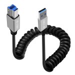 Gueb - cble spirale usb 3. 0 b cble usb 3. 0 type a vers type b cble d'imprimante haute vitesse 5gbps ...