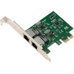 Gujl - carte contrleur rseau pci express pcie 2 ports rj45 gigabit ethernet 10 100 1000mbps 1g. double ...