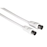 Hama c�ble d'antenne. coax m�le - coax femelle. 75db - blanc - 5m