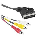 Hama video connecting cable scart male plug - 3 rca male plugs, 1. 5 m 1, 5 m scart (21 - pin) 3 x rca ...