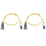 Hamiltion - lot de 2 jarretieres optiques cordon optique cbles de raccordement en fibre optique duplex ...