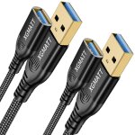 Hamiltion - lot de 2 rallonges usb 3. 0 3 m, cble d'extension usb a mle vers a femelle, avec elgant ...