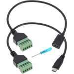 Hamiltion - 2pcs usb c connecteur de bornier enfichable sans soudure type - c mle / femelle a 5 broches ...