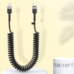 Hamiltion - câble enroulé usb c vers lightning de 10ft pour voiture, câble de charge lightning enroulé ... Hamiltion - câble enroulé usb c vers lightning de 10ft pour voiture, câble de charge lightning enroulé ...