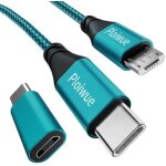 Hamiltion - cble usb c vers micro usb 3 m - adaptateur usb c vers micro usb - type c vers micro cble ...