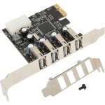 Hamiltion - carte d'extension pcie vers usb 2. 0, contrleur de hub usb 2. 0 interne pci express 4 ports, ...