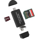 Hamiltion - lecteur de cartes sd micro sd 4 en 1 adaptateur lightning micro usb type c usb jack card ...