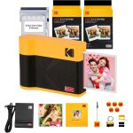 Hamiltion - mini 3 era 4pass imprimante photo portable (7, 6x7, 6cm) (jaune, lot accessoire avec 68 feuilles ...