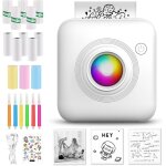 Hamiltion - mini imprimante photo portable bluetooth avec 13 rouleaux de papier d'imprimante, 6 crayons ... Hamiltion - mini imprimante photo portable bluetooth avec 13 rouleaux de papier d'imprimante, 6 crayons ...