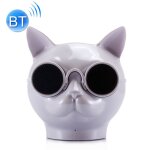 Haut - parleurs bluetooth st�r�o forme mini chat mains libres / carte tf / fm + sd 16go blanc yonis