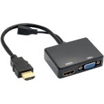 Hd - 213 rpartiteur hdmi vers vga et hdmi femelle avec adaptateur convertisseur de cble audio vido ...