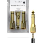 Hdes - adaptateur jack 3, 5 mm femelle vers 6, 35 mm mle ¿ lot de 3 ¿ audio stro plaqu or pour ...