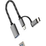Hdes - adaptateur usb c micro usb mle vers usb femelle (2 en 1) otg 3. 0 pour apple iphone 16 15 pro ...