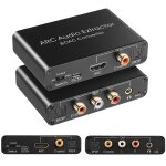 Hdmi arc audio extracteur, 192khz stro convertisseur numrique spdif optique toslink coaxial vers analogique ...