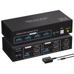 Hdmi kvm switch 2 pc 2 monitors 4k60hz commutateurs kvm 2 moniteur avec 4 ports usb support de la copie ...