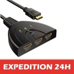 Hdmi switch 1080p, zamus multiprise hdmi 3 ports commutateur hdmi slecteur splitter manuel 3 entres ...