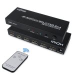 Hdmi switch splitter 2 in 4 out, commutateur hdmi r�partiteur avec t�l�commande & spdif audio out, prend ...