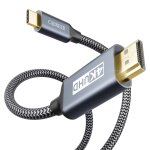 Hdmi usb c 2m, 4k 30hz cable usb c vers hdmi compatible pour thundebrbolt 3 / 4, nylon cable usb c to ...