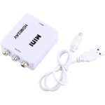 Hdmi vers , adaptateur 1080p hdmi vers av cvbs, convertisseur audio vid�o composite, prise en ntsc et ...