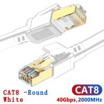 Hengsur - câble ethernet cat8, 40gbps, 2000mhz, rj45, 10m, 20m, 30m, patch internet, pour modem routeur, ... Hengsur - câble ethernet cat8, 40gbps, 2000mhz, rj45, 10m, 20m, 30m, patch internet, pour modem routeur, ...
