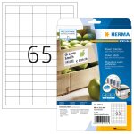 Herma superprint - papier - mat - auto - adh�sif extra fort - blanc - 38. 1 x 21. 2 mm 1625 unit�s (25 ...