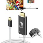 Hljhj - cble usb type c vers hdmi pour nintendo switch / oled only, cble 3 en 1 haute vitesse 4k usb ...