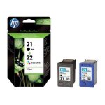 Hp 21 / 22 - pack de 2 - noir, couleur (cyan, magenta, jaune) - original - cartouche d'encre - pour deskjet ...