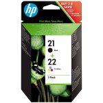 Hp 21 (noir) / 22 (trois couleurs) pack de 2 cartouches d'encre authentiques