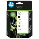 Hp 301 2 - pack (n9j72ae) - pack de 2 cartouches d'encre - noir, couleurs (cyan, magenta, jaune)