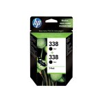 Hp 338 - pack de 2 - 11 ml - noir - original - cartouche d'encre - pour officejet 100, 150, h470, k7100; ...