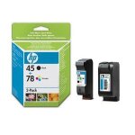 Hp 45 / 78 cartouche d'encre d'origine pack de 2 noir cyan magenta jaune