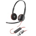 Hp poly micro - casque poly blackwire 3225 st�r�o usb - c + connexion 3, 5 mm + adaptateur usb - c / ...