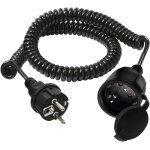 Hualisi rallonge électrique spirale 16a 250v cable d'extension schuko extensible de 0, 6m à 1. 5 m max, ... Hualisi rallonge électrique spirale 16a 250v cable d'extension schuko extensible de 0, 6m à 1. 5 m max, ...