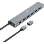 Hub 7 ports usb - a + usb - c (adaptateur usb, 7 usb - a, 5 gbit / s, boitier aluminium, bloc secteur, ... Hub 7 ports usb - a + usb - c (adaptateur usb, 7 usb - a, 5 gbit / s, boitier aluminium, bloc secteur, ...