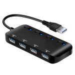 Hub de donn�es usb 3. 0 ultra - mince � 4 ports, avec interrupteurs marche / arr�t individuels et led, ...