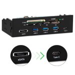 Hub de lecteur de carte sd, panneau avant interne usb3. 0 esata de type c tf Hub de lecteur de carte sd, panneau avant interne usb3. 0 esata de type c tf