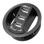 Hub usb 2. 0, 3 ports, type rond encastrable cd93893