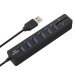 Hub usb 2. 0 multi usb 2. 0, haute vitesse, 6 ports, lecteur de carte sd, tout - en - un, accessoire ...