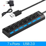 Hub usb 2. 0 hub usb 2. 0 hub rpartiteur multi usb utiliser adaptateur secteur 4 / 7 ports extenseur ...