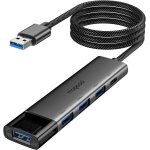 Hub usb 3. 0, hub usb 4 ports 5gbps avec alimentation de type c, adaptateur usb multiport, extendeur ...