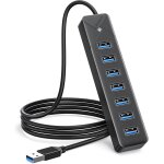 Hub usb 3. 0, 7 ports adaptateurpour usb adaptateur 5gbps, avec port d'alimentation 5v / 3a, compatible ...