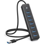 Hub usb 3. 0, 7 ports adaptateurpour usb adaptateur 5gbps, avec port d'alimentation 5v / 3a, compatible ...